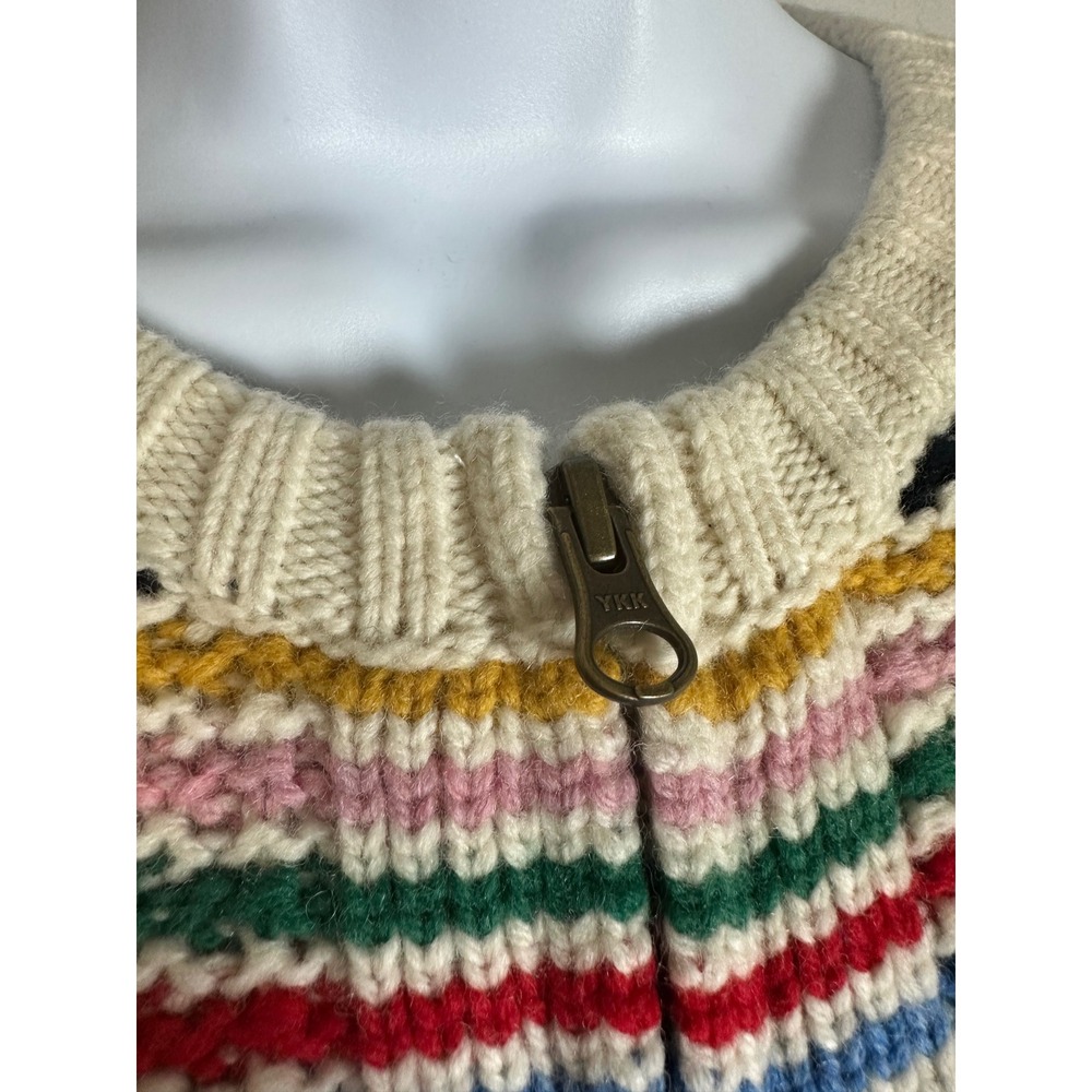 Boden Maya Zip Up Jacket Womens 10 Oversized Wool Blend Rainbow Stripe Sweater - Picture 5 of 10